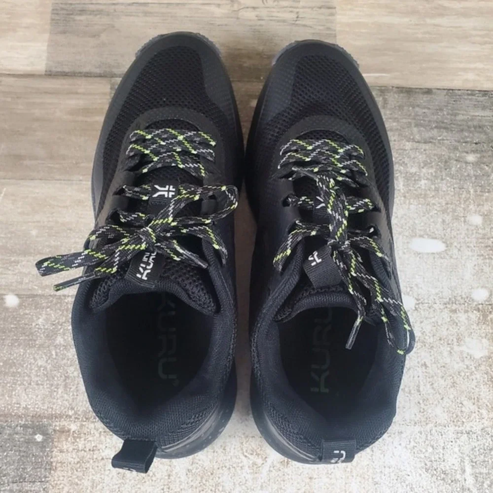 KURU ATOM Mens Shoes Sz 8 M Running Athletic‎ Jet Black Mesh Lace Up Sneakers